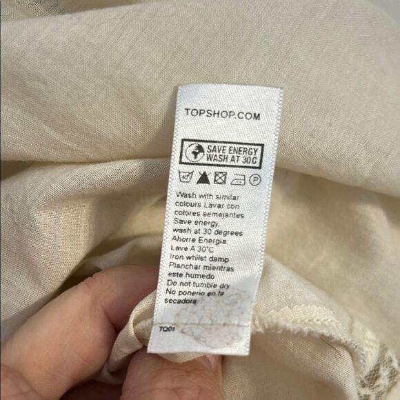 TOPSHOP Size 6 Cream Pullover Dress Lightweight Lace Victorian Fit & Flare Midi - Picture 7 of 8